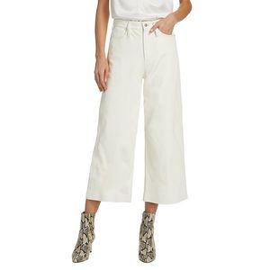 Frame Leather Crop Wide Leg Pants